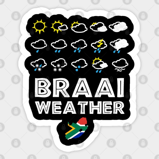Braai Weather South Africa Boerewors & Chops BBQ Afrikaans Dad Chef Sticker by BraaiNinja